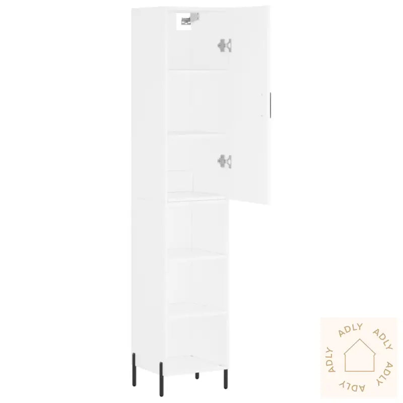 Highboard Hvit 34,5X34X180 Cm Konstruert Tre
