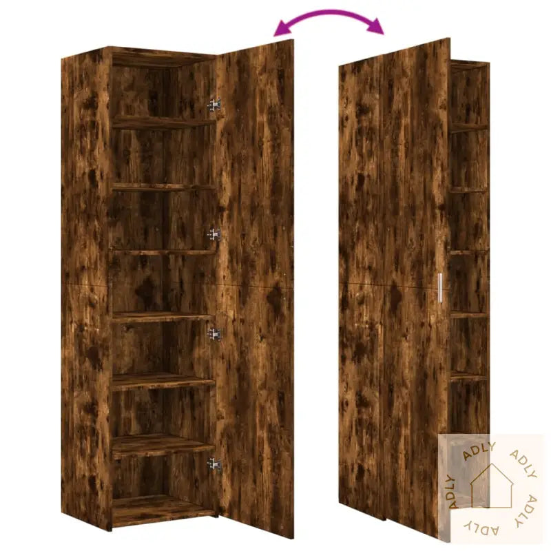 Hylle Røkt Eik 50X42,5X185 Cm Konstruert Tre