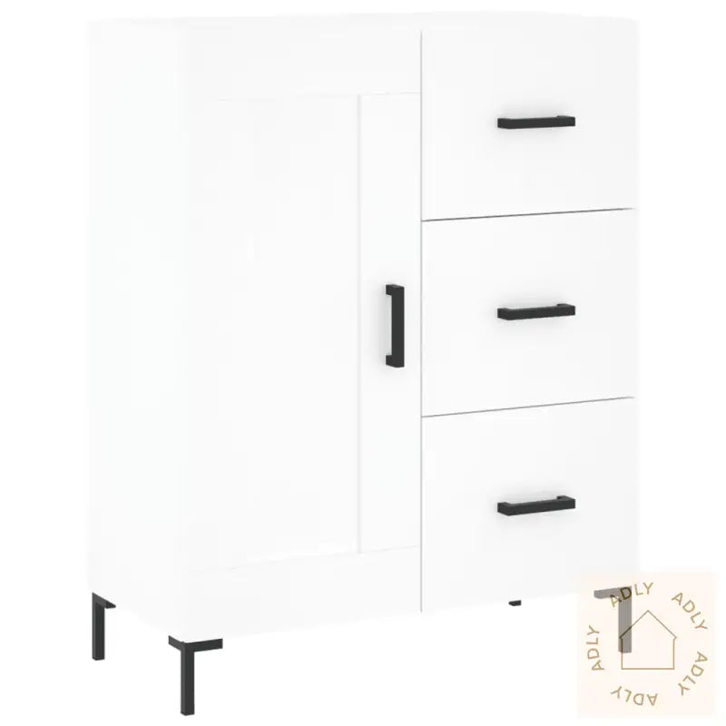 Highboard Hvit 69,5X34X180 Cm Konstruert Tre