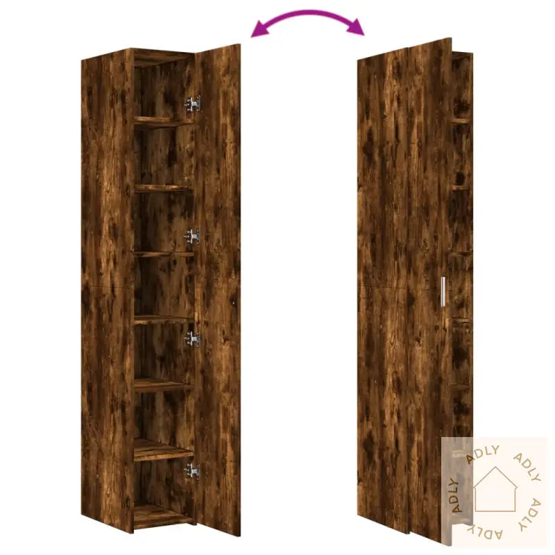 Hylle Røkt Eik 30X42,5X185 Cm Konstruert Tre