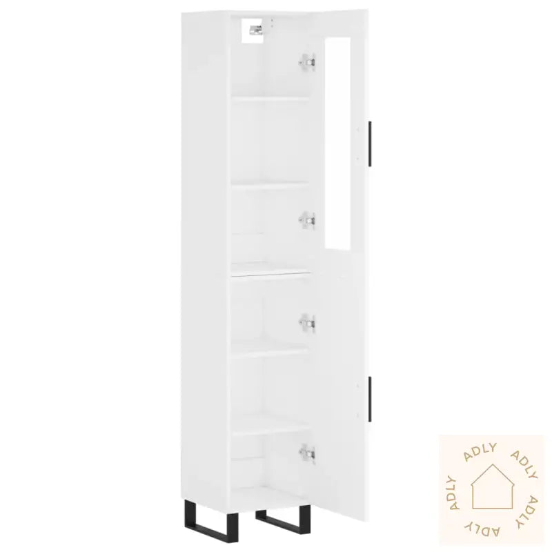 Highboard Hvit 34,5X34X180 Cm Konstruert Tre