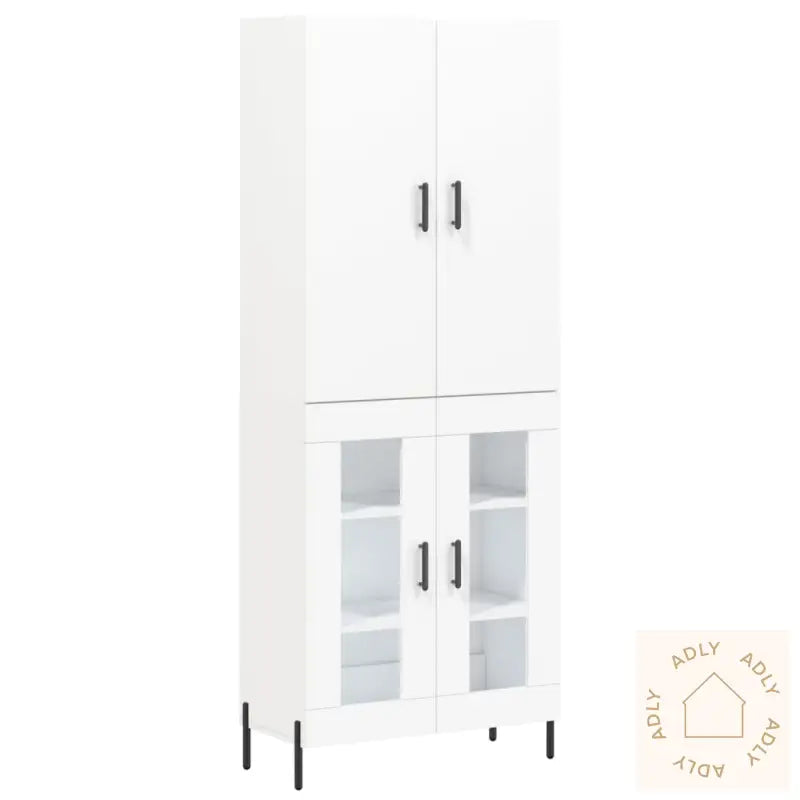 Highboard Hvit 69,5X34X180 Cm Konstruert Tre