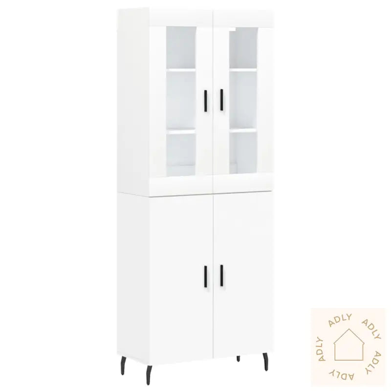 Highboard Hvit 69,5X34X180 Cm Konstruert Tre