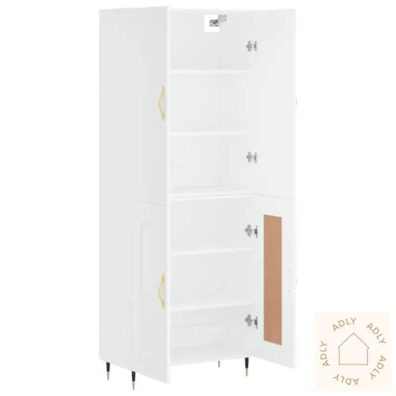 Highboard Hvit 69,5X34X180 Cm Konstruert Tre