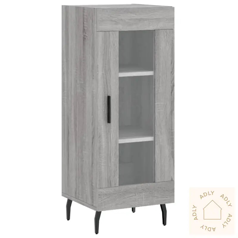 Highboard Grå Sonoma 34,5X34X180 Cm Konstruert Tre