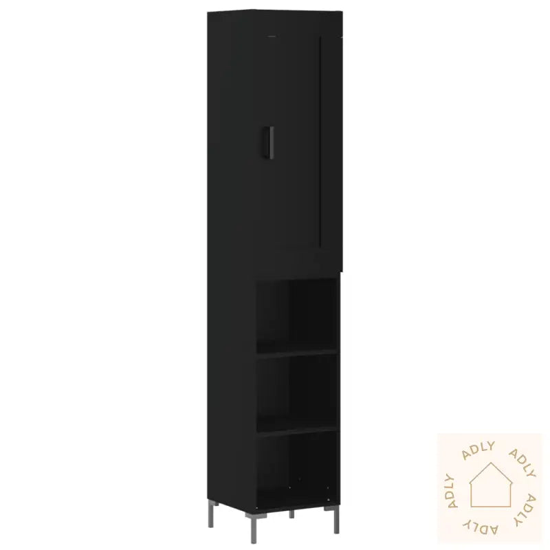 Highboard Svart 34,5X34X180 Cm Konstruert Tre