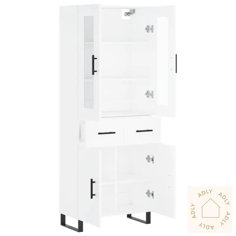 Highboard Hvit 69,5X34X180 Cm Konstruert Tre