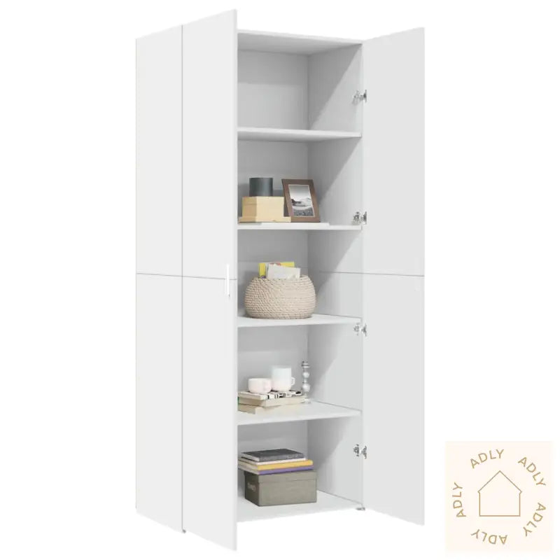 Highboard Hvit 80X42,5X185 Cm Konstruert Tre