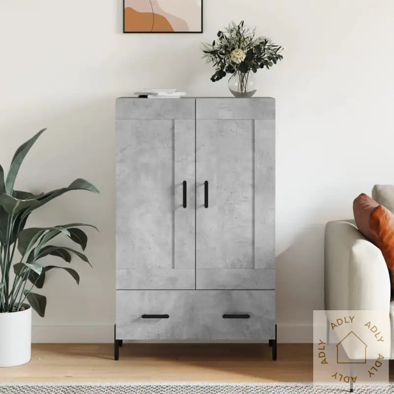 Highboard Betonggrå 69,5X31X115 Cm Konstruert Tre