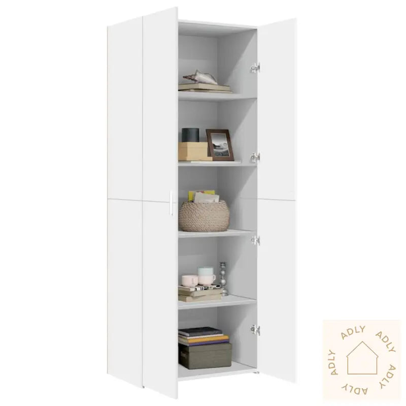 Highboard Hvit 70X42,5X185 Cm Konstruert Tre