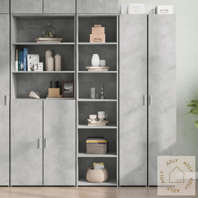 Highboard Betonggrå 45X41X185 Cm Konstruert Tre