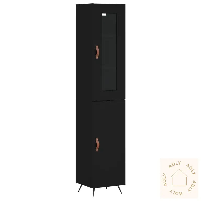 Highboard Svart 34,5X34X180 Cm Konstruert Tre