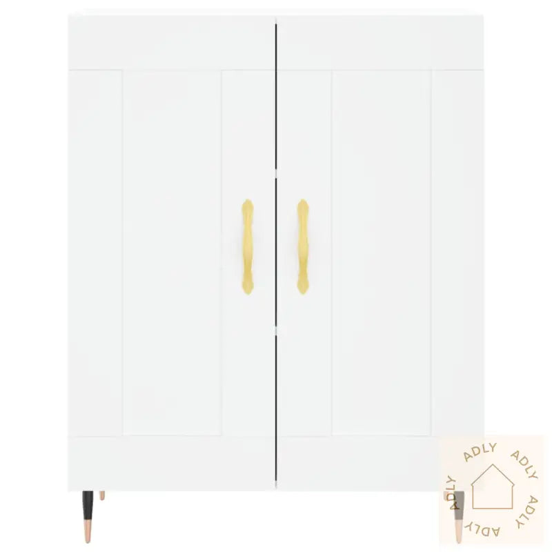Highboard Hvit 69,5X34X180 Cm Konstruert Tre