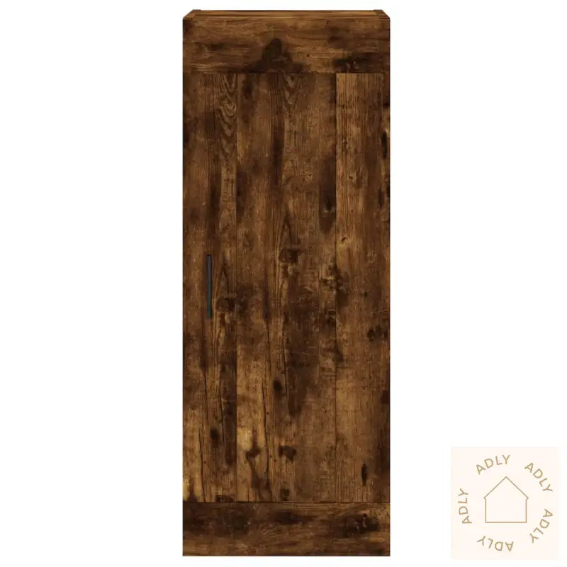 Highboard Røkt Eik 34,5X34X180 Cm Konstruert Tre