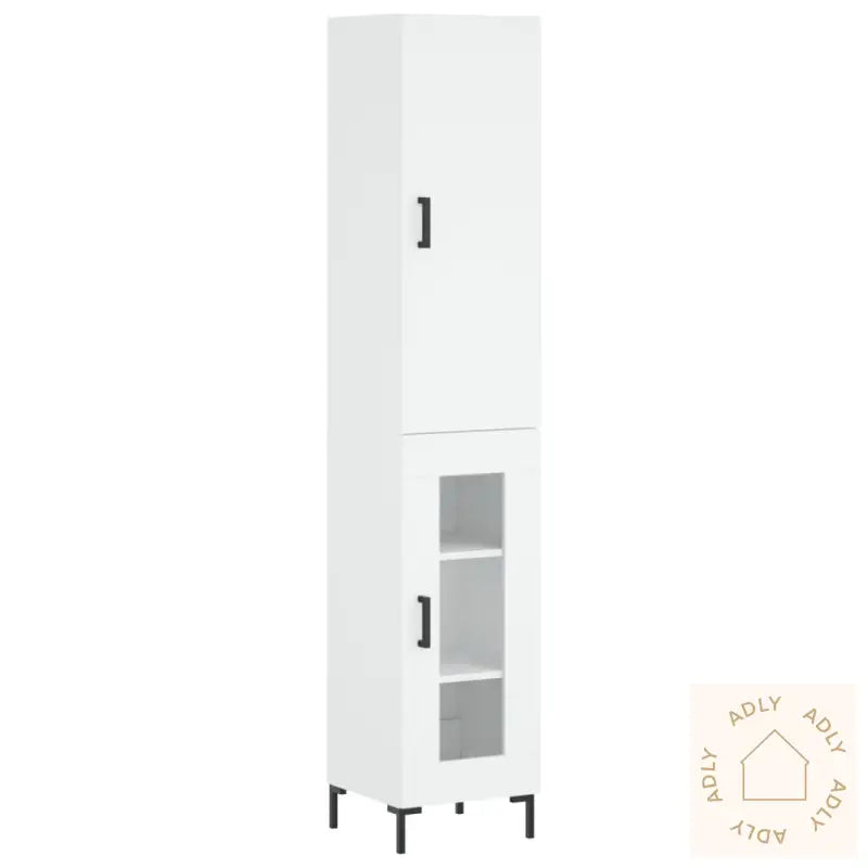 Highboard Hvit 34,5X34X180 Cm Konstruert Tre