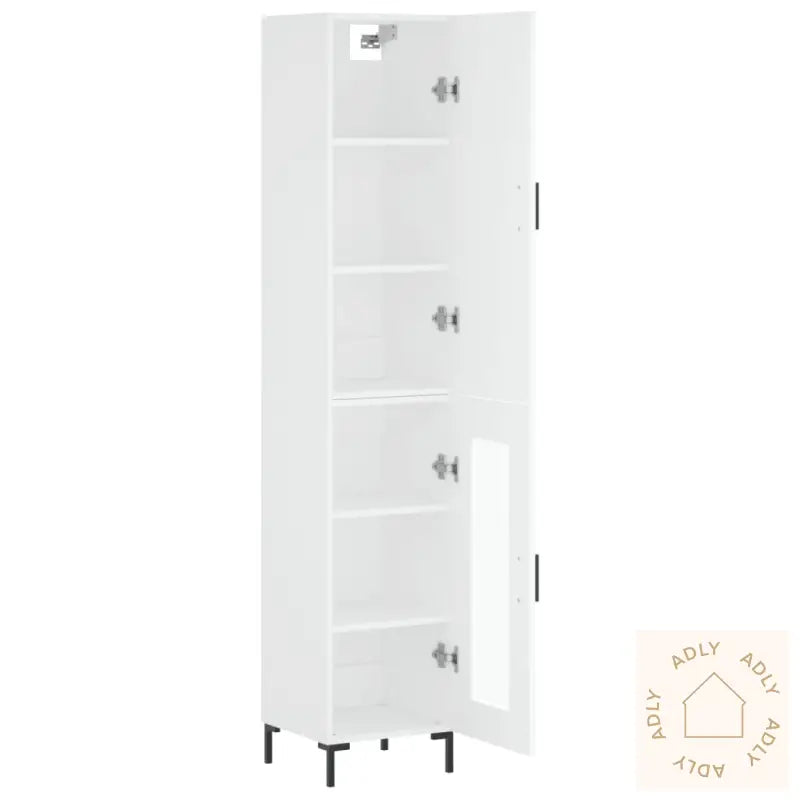 Highboard Hvit 34,5X34X180 Cm Konstruert Tre