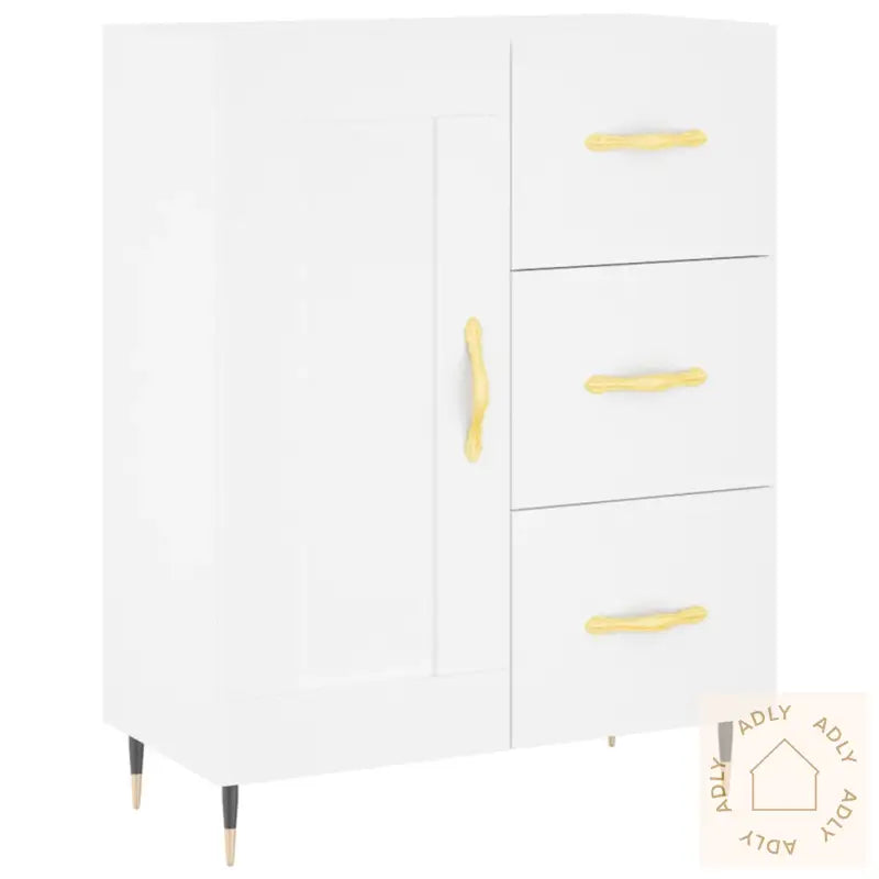 Highboard Hvit 69,5X34X180 Cm Konstruert Tre