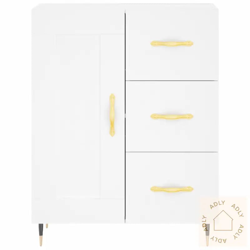 Highboard Hvit 69,5X34X180 Cm Konstruert Tre