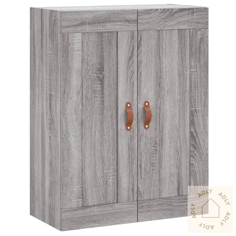 Highboard Grå Sonoma 69,5X34X180 Cm Konstruert Tre