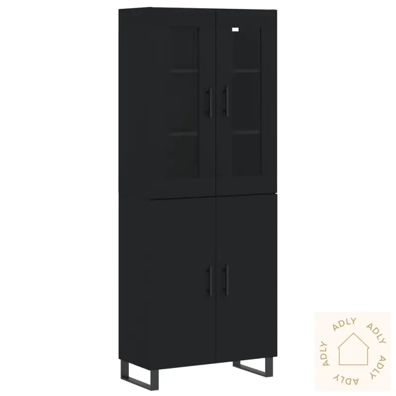 Highboard Svart 69,5X34X180 Cm Konstruert Tre