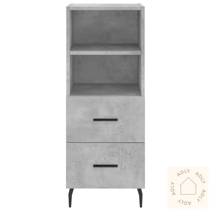 Highboard Betonggrå 34,5X34X180 Cm Konstruert Tre