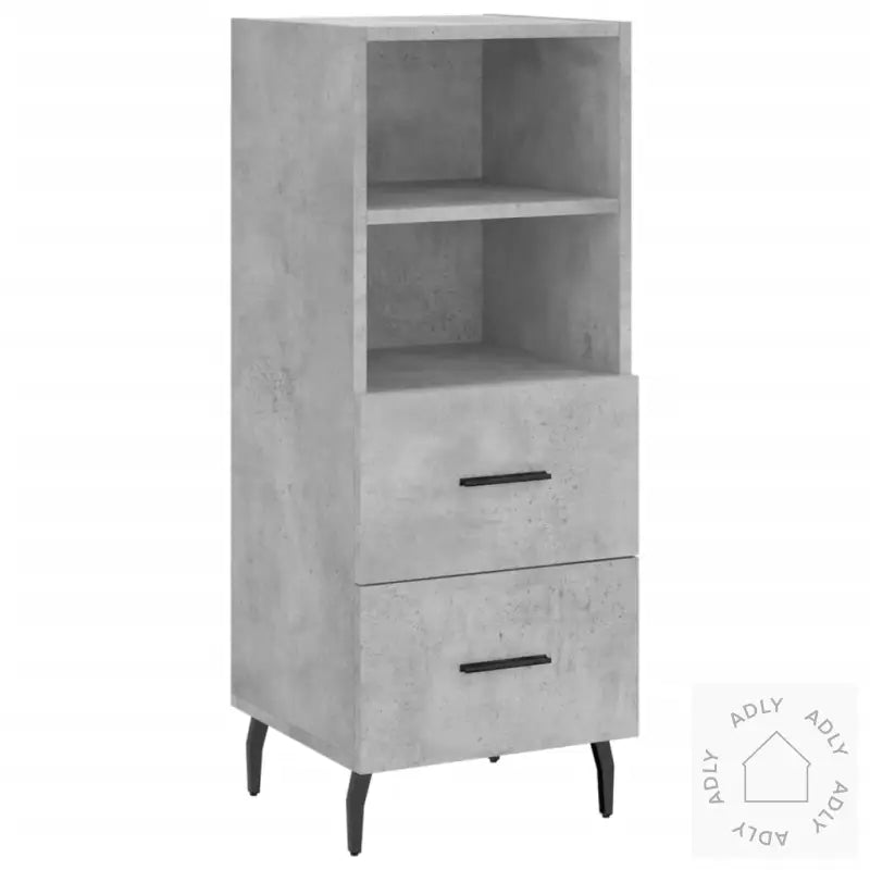 Highboard Betonggrå 34,5X34X180 Cm Konstruert Tre