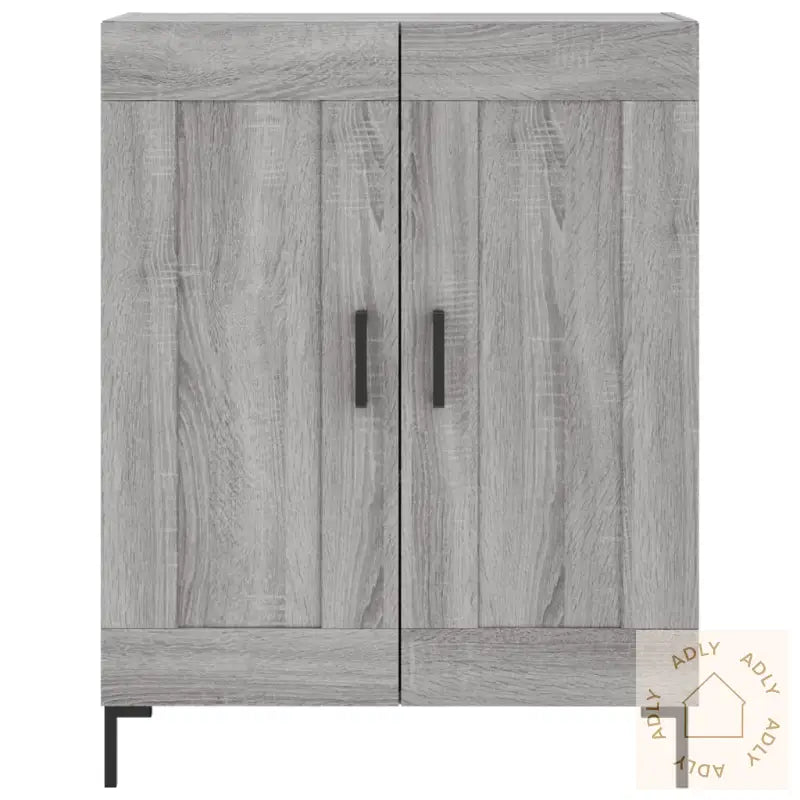 Highboard Grå Sonoma 69,5X34X180 Cm Konstruert Tre