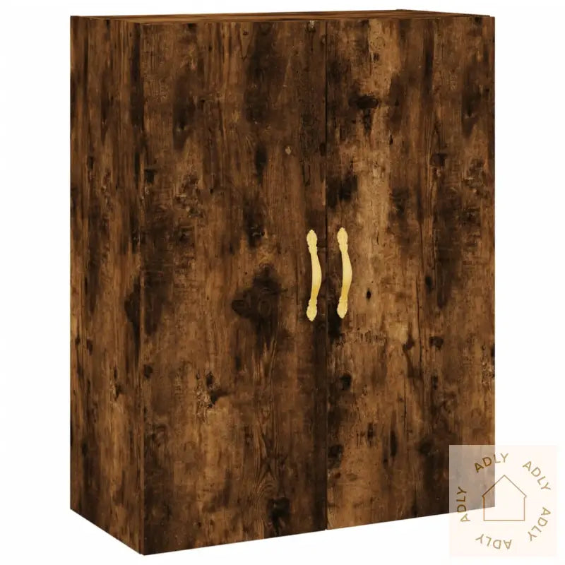 Highboard Røkt Eik 69,5X34X180 Cm Konstruert Tre