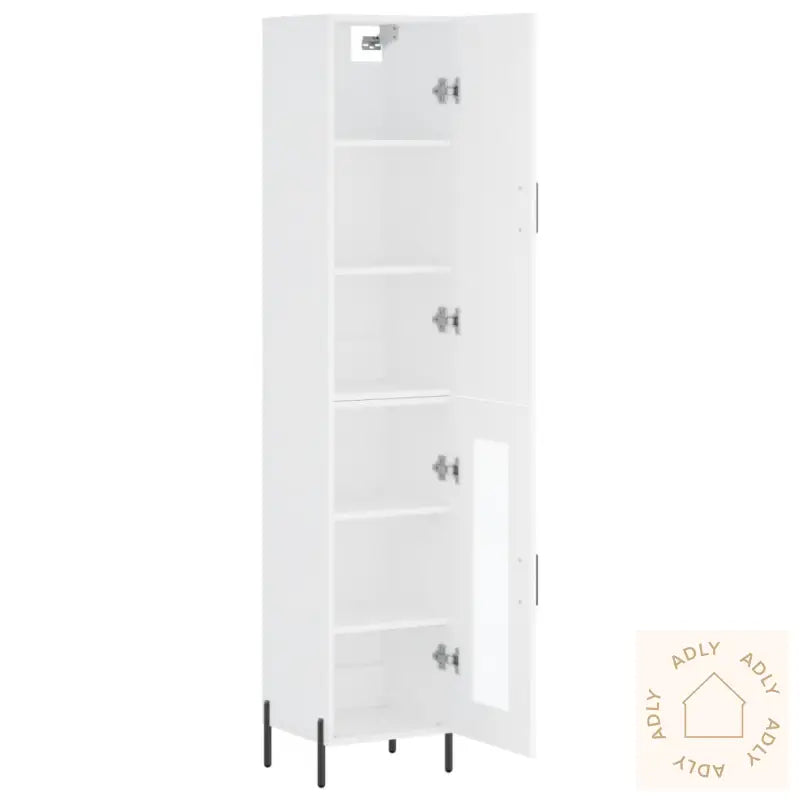 Highboard Hvit 34,5X34X180 Cm Konstruert Tre