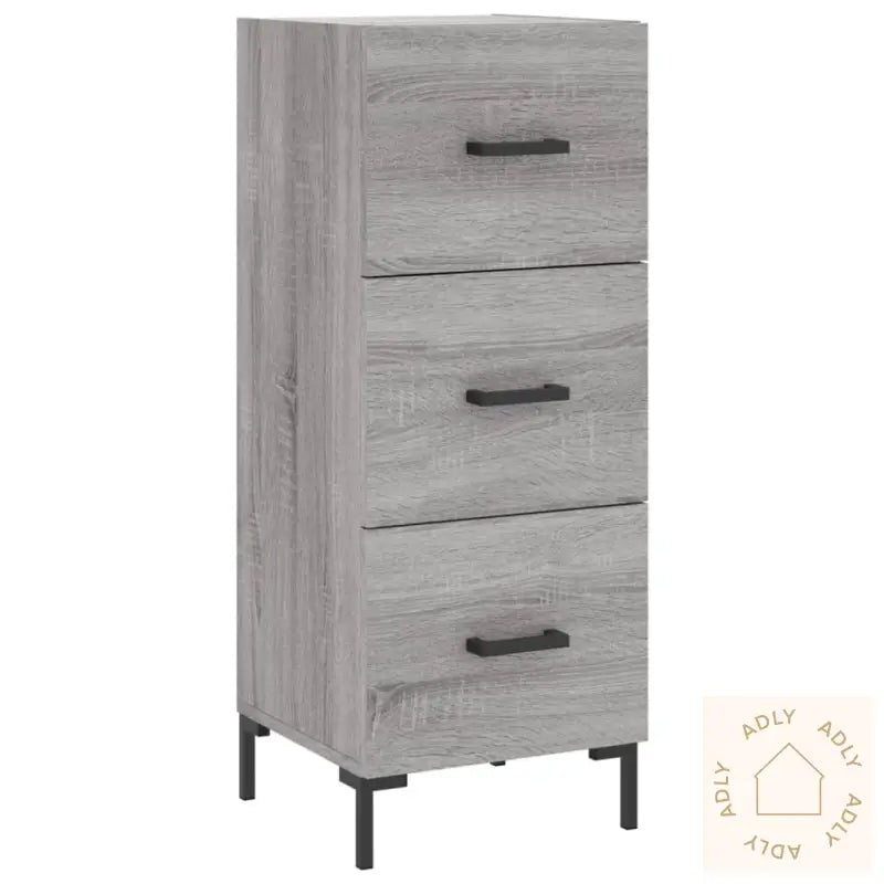 Highboard Grå Sonoma 34,5X34X180 Cm Konstruert Tre