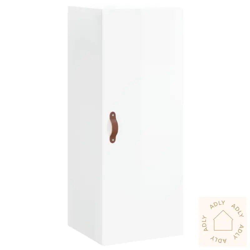 Highboard Høyglans Hvit 34,5X34X180 Cm Konstruert Tre