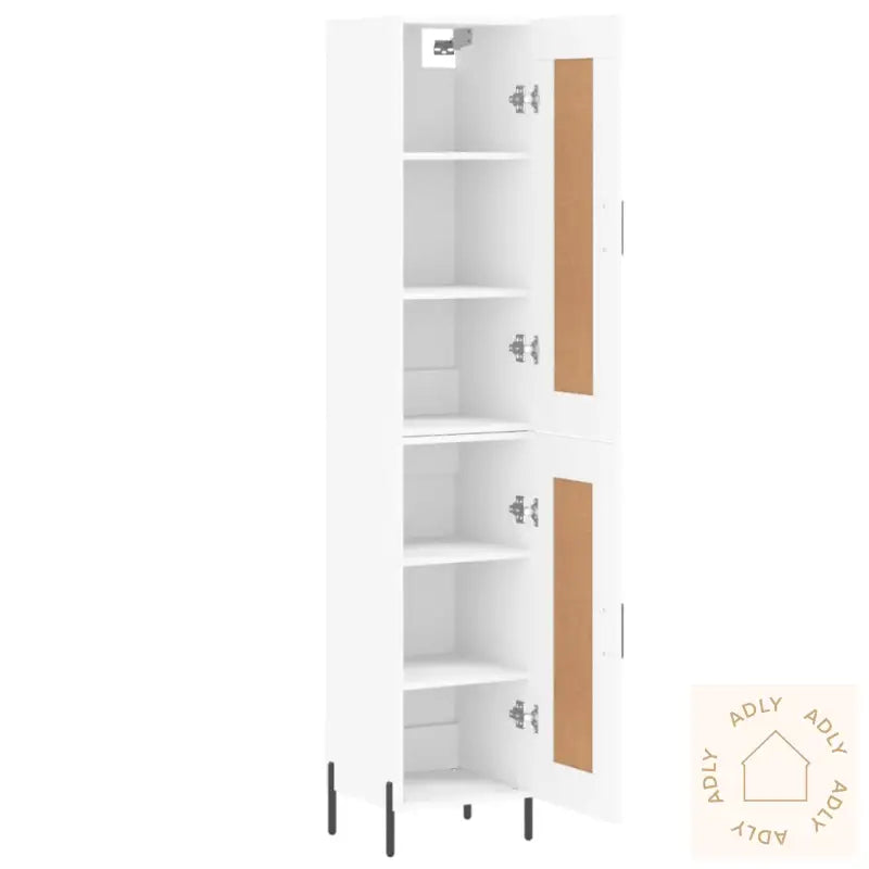 Highboard Hvit 34,5X34X180 Cm Konstruert Tre