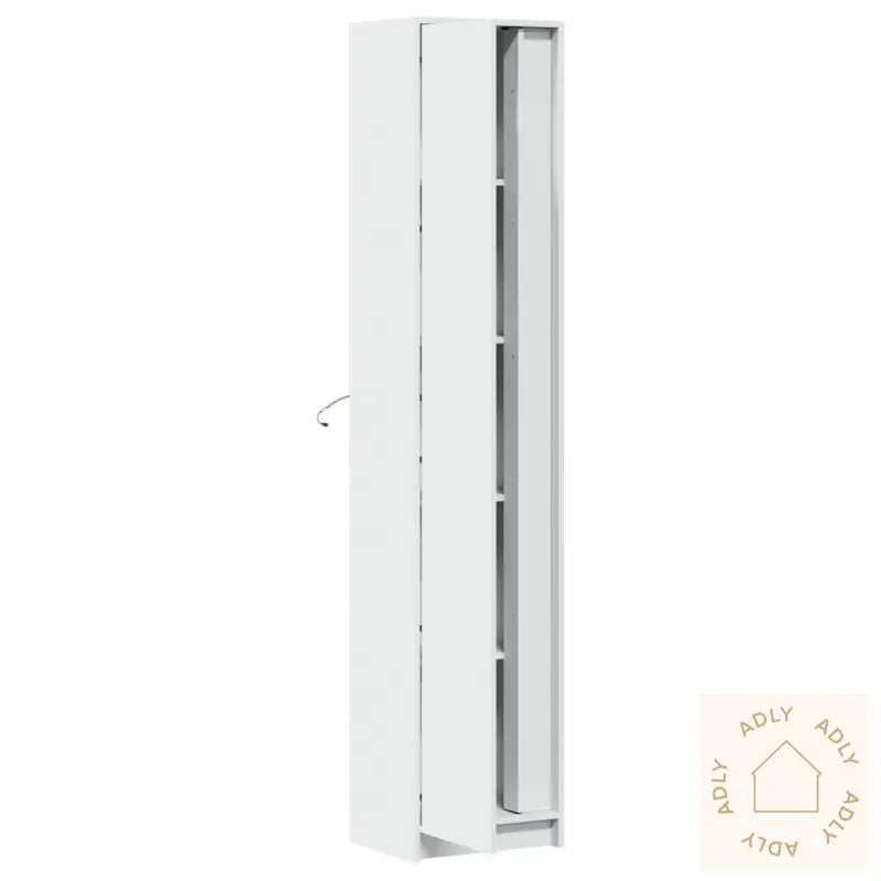 Garderobe Med Led Hvit 41,5X32,5X200 Cm Konstruert Tre