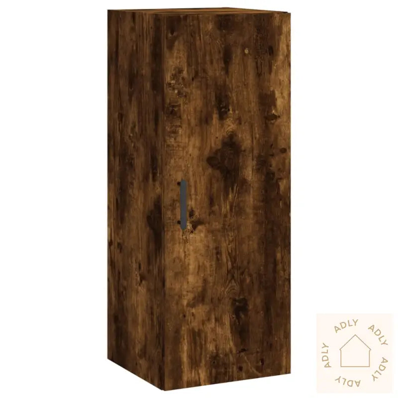 Highboard Røkt Eik 34,5X34X180 Cm Konstruert Tre