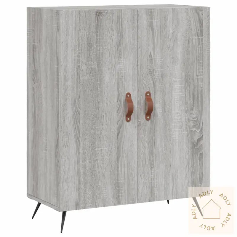 Highboard Grå Sonoma 69,5X34X180 Cm Konstruert Tre