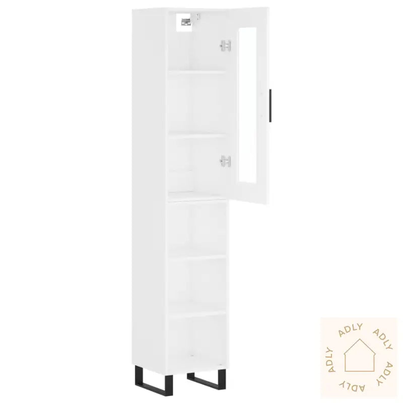Highboard Hvit 34,5X34X180 Cm Konstruert Tre