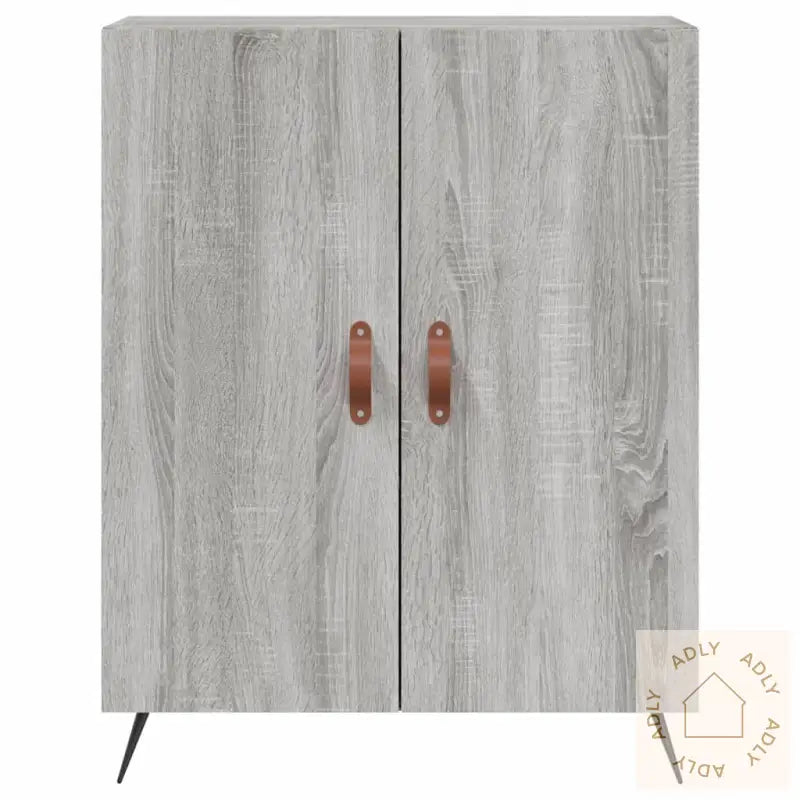 Highboard Grå Sonoma 69,5X34X180 Cm Konstruert Tre