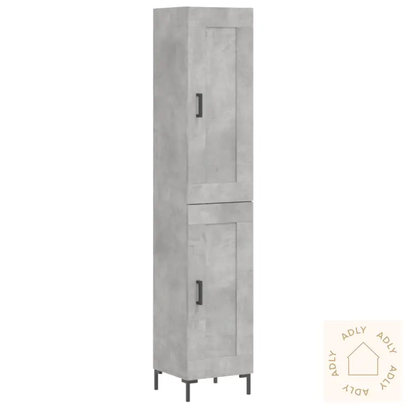 Highboard Betonggrå 34,5X34X180 Cm Konstruert Tre