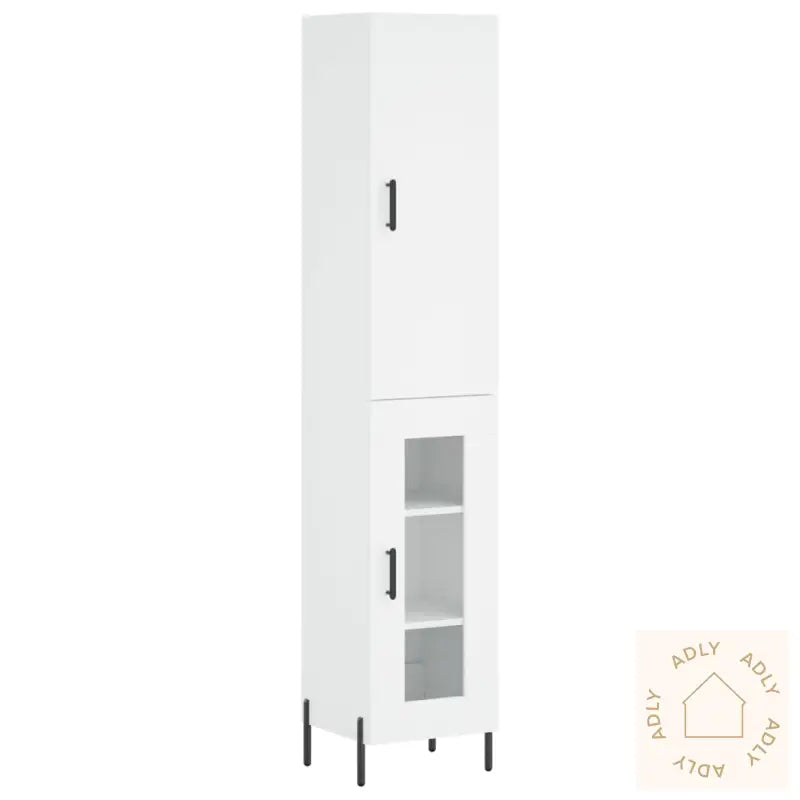 Highboard Hvit 34,5X34X180 Cm Konstruert Tre