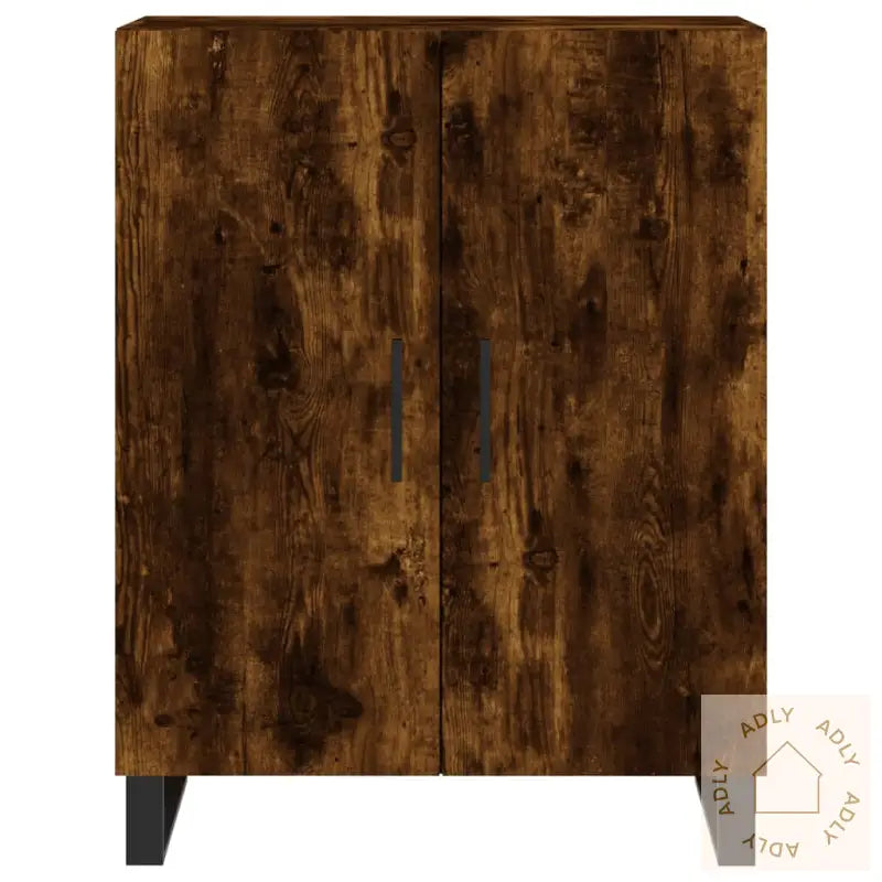 Highboard Røkt Eik 69,5X34X180 Cm Konstruert Tre