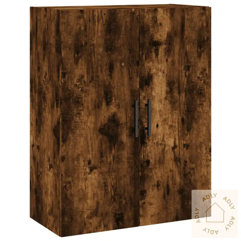 Highboard Røkt Eik 69,5X34X180 Cm Konstruert Tre