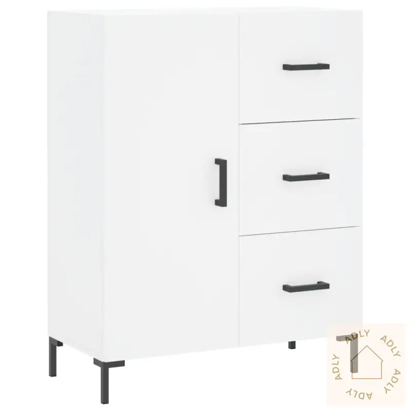 Highboard Hvit 69,5X34X180 Cm Konstruert Tre