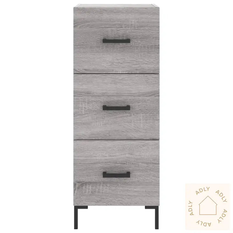 Highboard Grå Sonoma 34,5X34X180 Cm Konstruert Tre