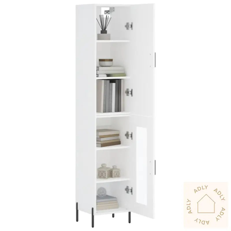 Highboard Hvit 34,5X34X180 Cm Konstruert Tre