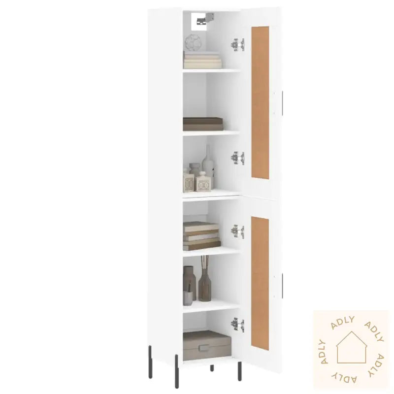 Highboard Hvit 34,5X34X180 Cm Konstruert Tre