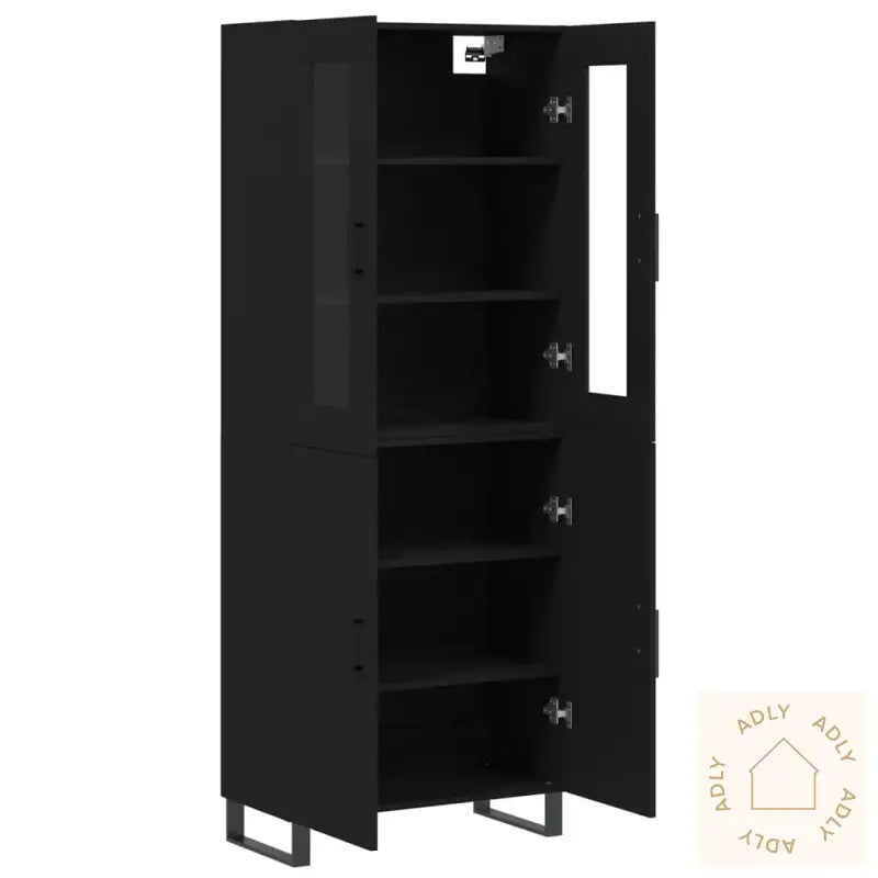 Highboard Svart 69,5X34X180 Cm Konstruert Tre