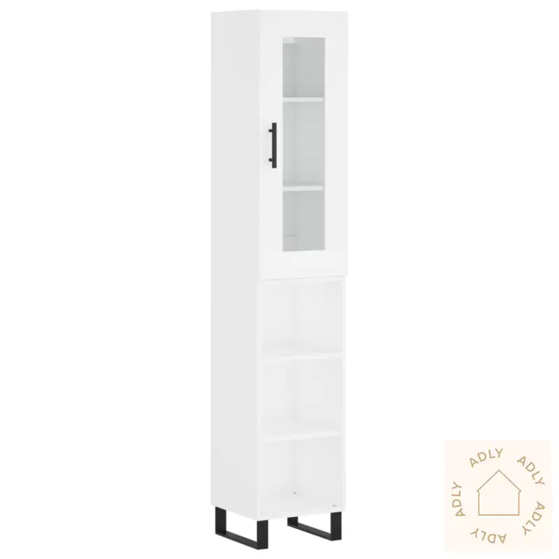 Highboard Hvit 34,5X34X180 Cm Konstruert Tre