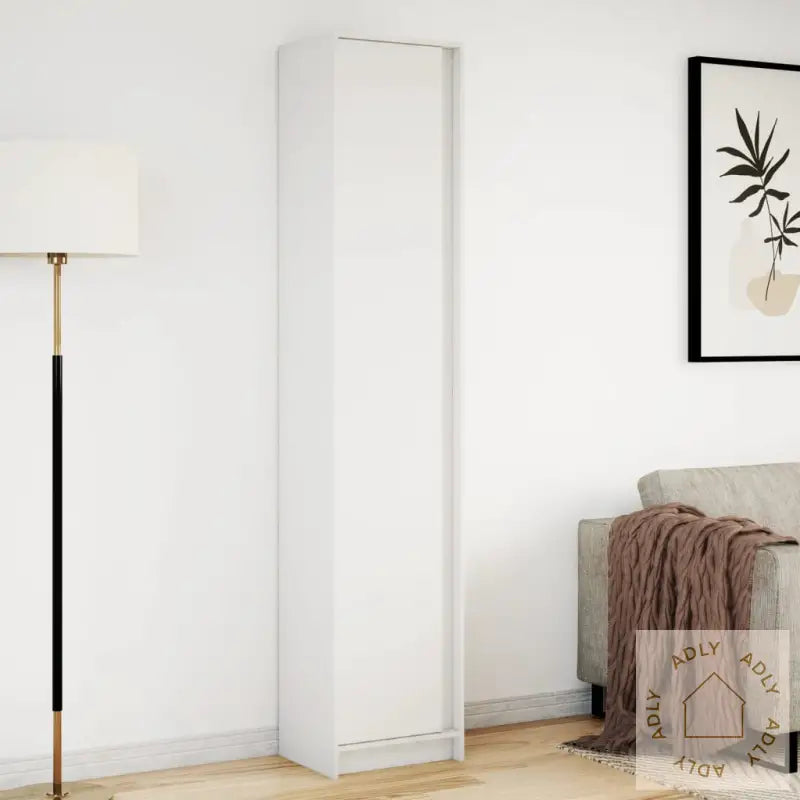 Garderobe Med Led Hvit 41,5X32,5X200 Cm Konstruert Tre