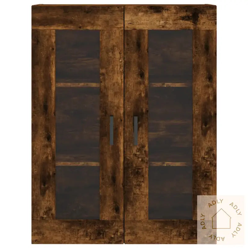 Highboard Røkt Eik 69,5X34X180 Cm Konstruert Tre