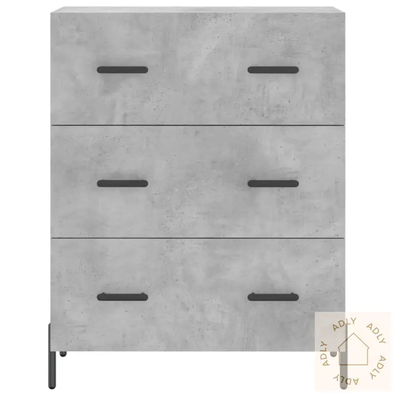 Highboard Betonggrå 69,5X34X180 Cm Konstruert Tre